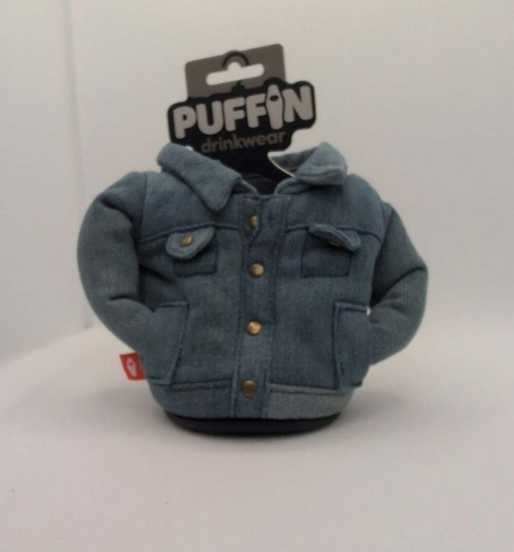 Puffin Drinkwear The Denim Can Cooler Jacket Blue Denim